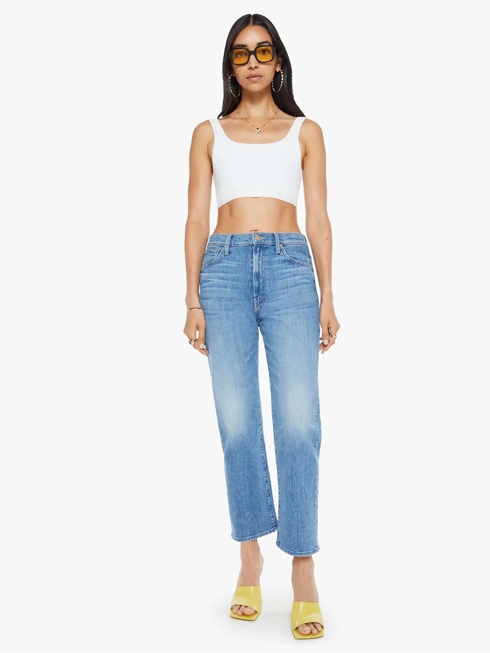 MOTHER The Ditcher Zip Crop Straight Leg Jeans in Boogie Down Size 30